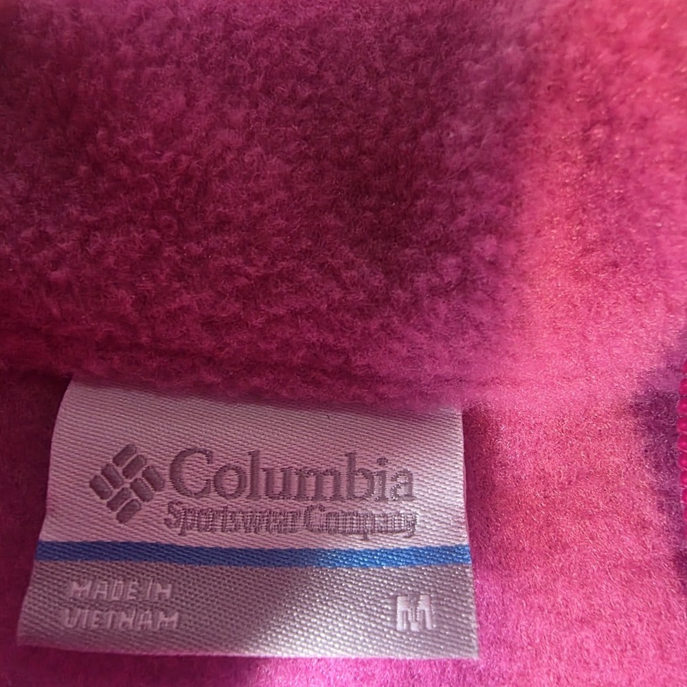 pink Columbia Sportswear full-zip fleece jacket Medium L2 - Picture 3 of 6